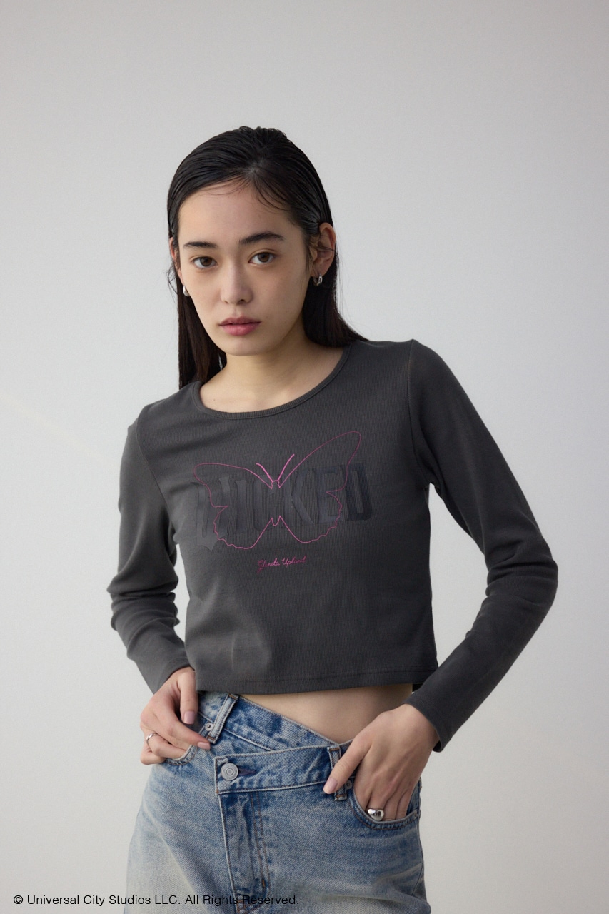 【WICKED×AZUL】ロゴリブショートトップス C.GRY FREE