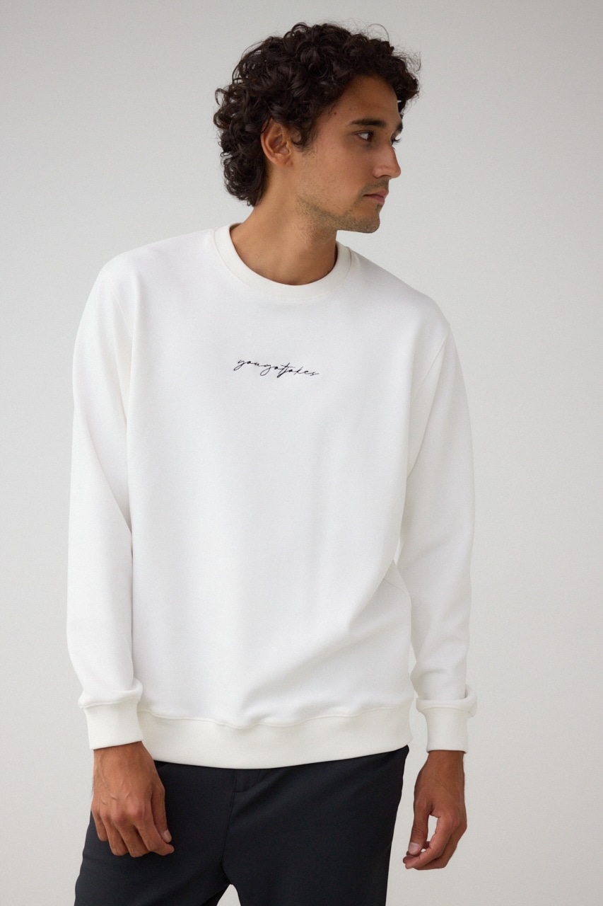 フェイクスウェード刺繍ロゴトップス WHT FREE