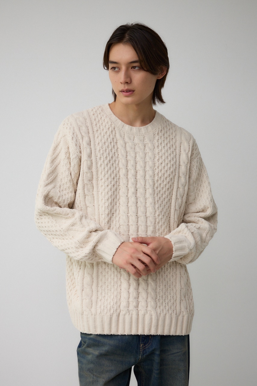 シェニールケーブルニット IVOY S-M