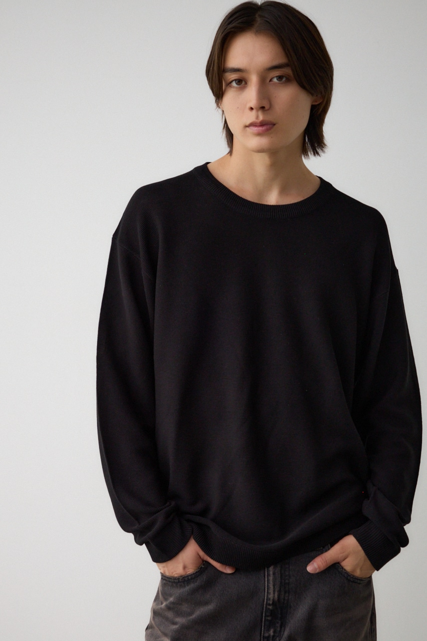 ベーシックガーターニット BLK M