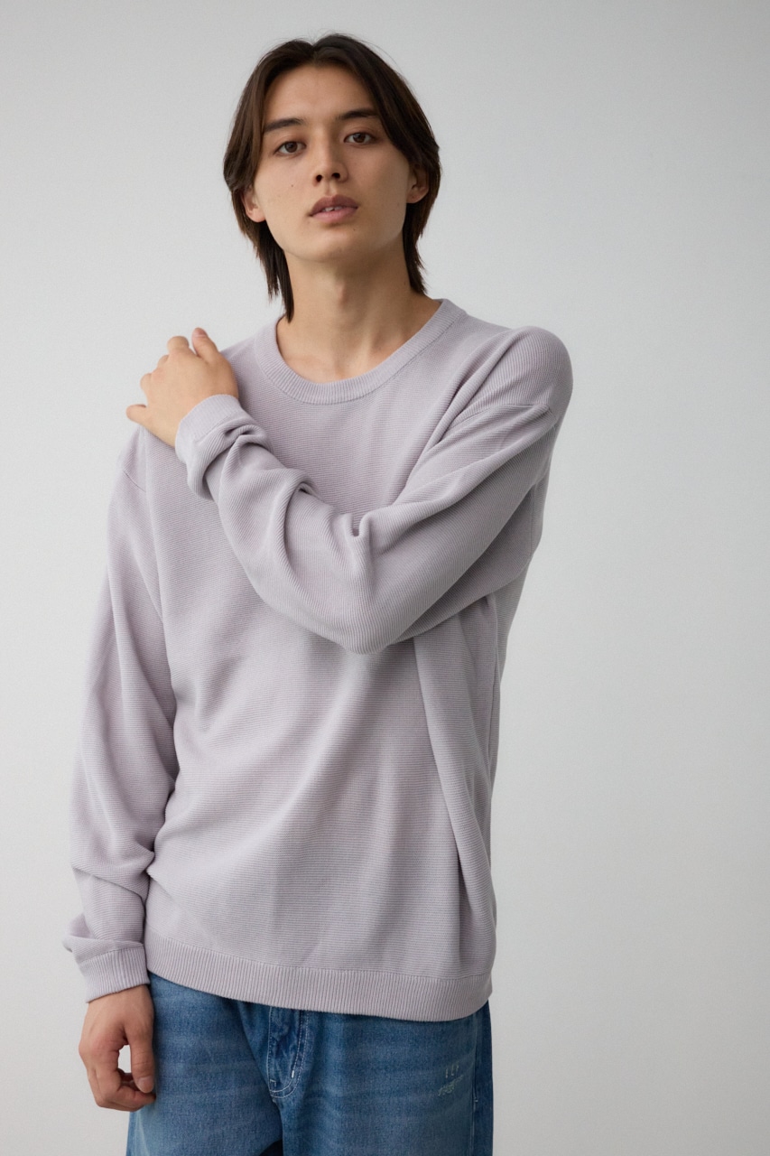 ベーシックガーターニット L/GRY L
