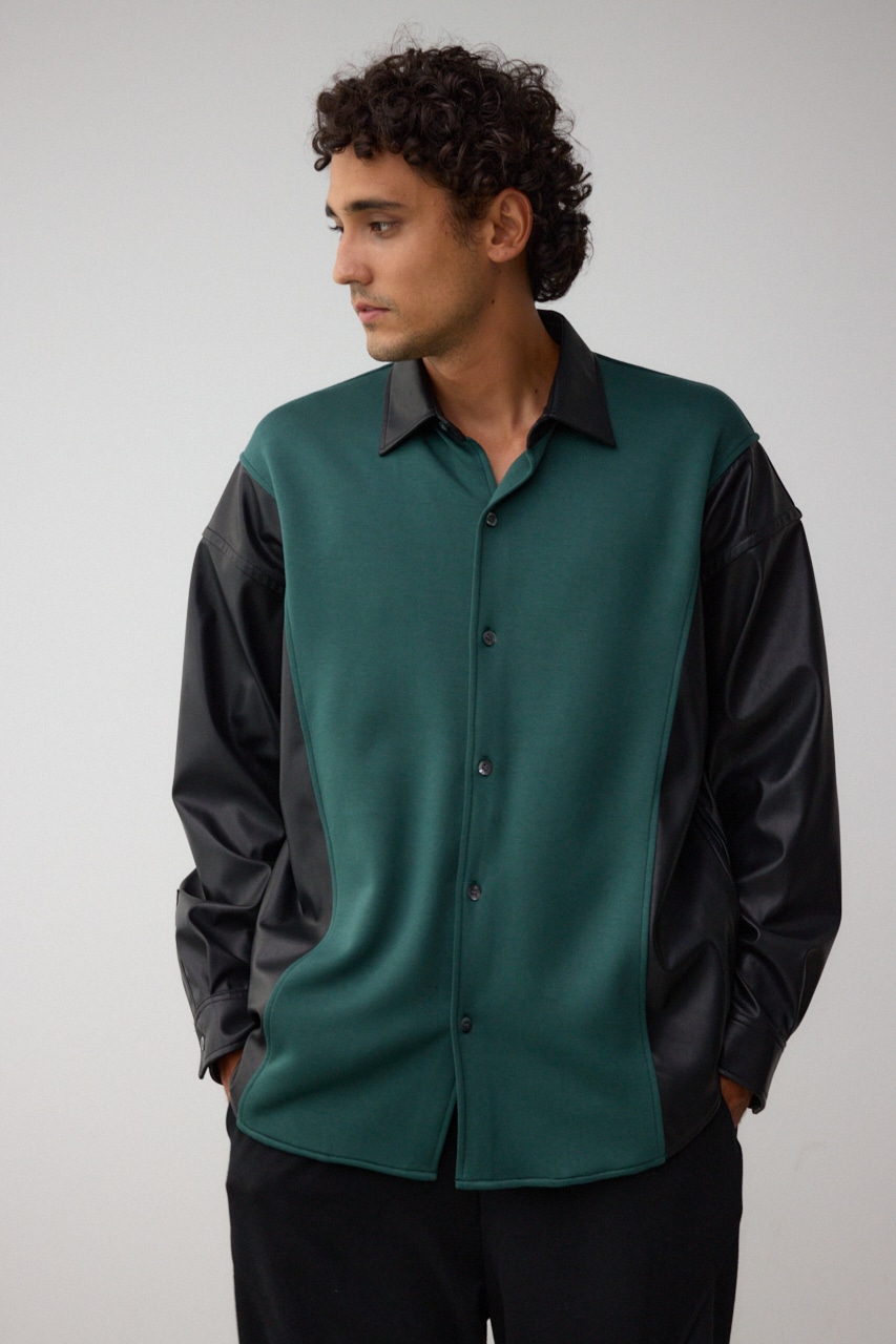 フェイクレザースウィッチングシャツ 柄KHA FREE