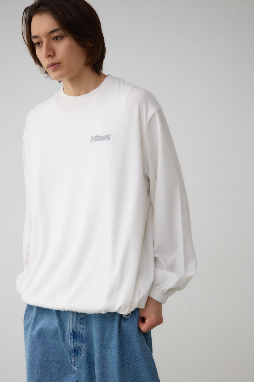 異素材ドッキング刺繍トップス O/WHT FREE