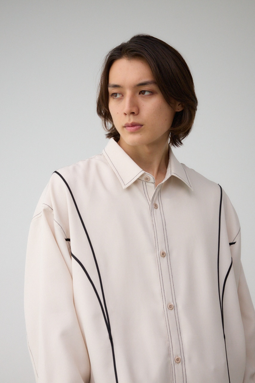 アウトステッチオーバーシャツ O/WHT FREE