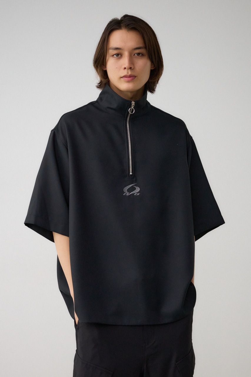 ツイルスタンドハーフジッププルオーバー BLK FREE