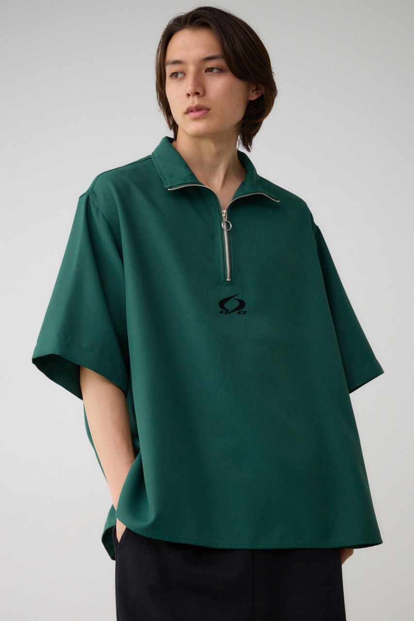 ツイルスタンドハーフジッププルオーバー D/GRN FREE
