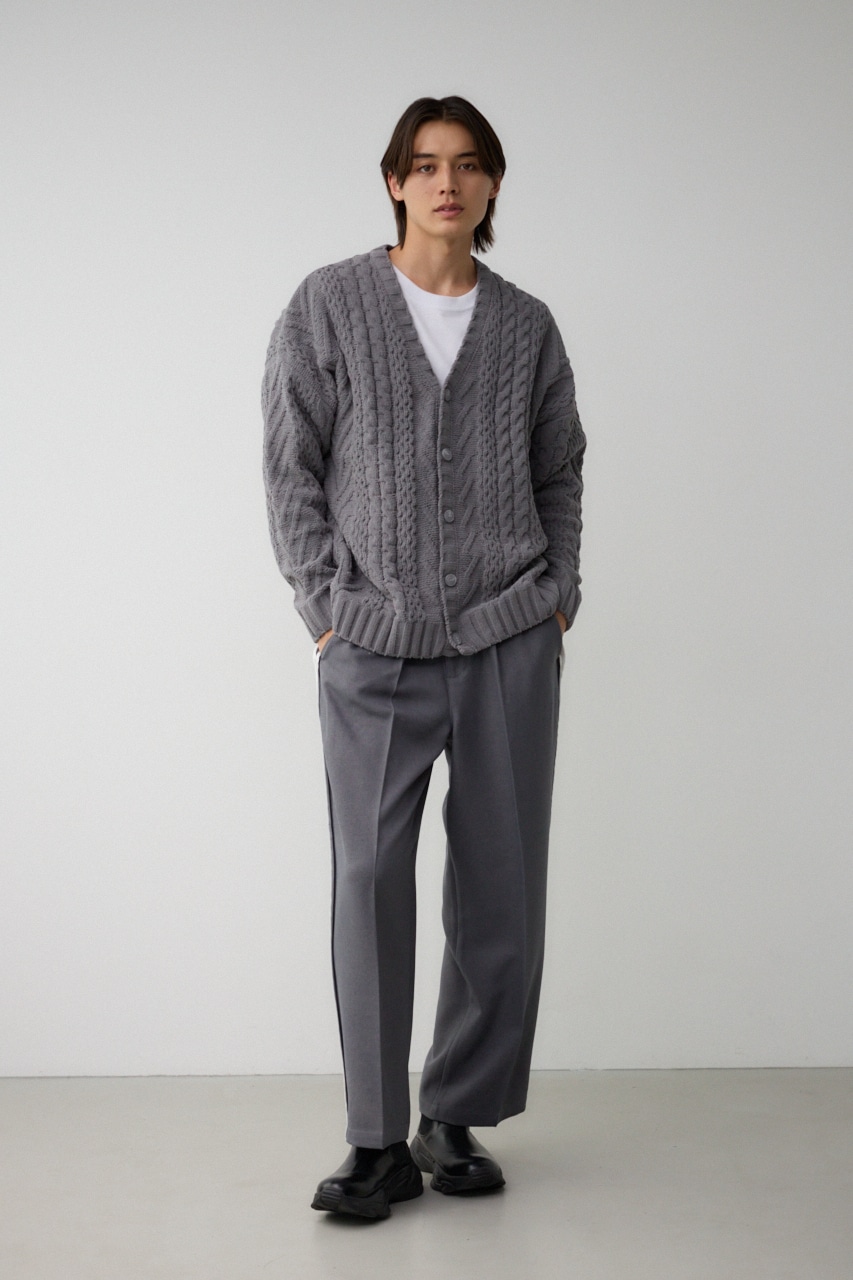 ツータックラインワイドパンツ GRY FREE