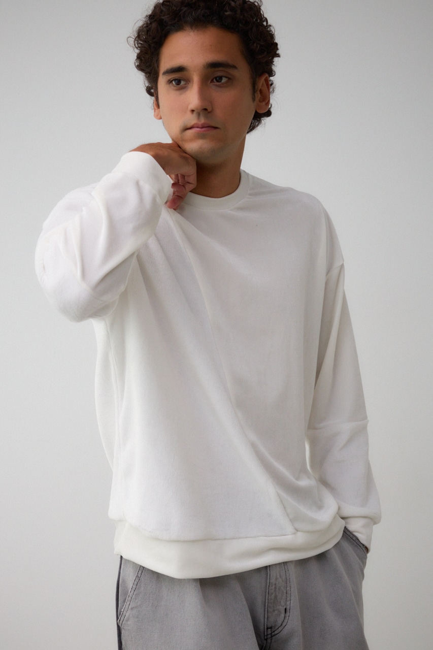 ファーパイルベロアドッキングトップス O/WHT FREE