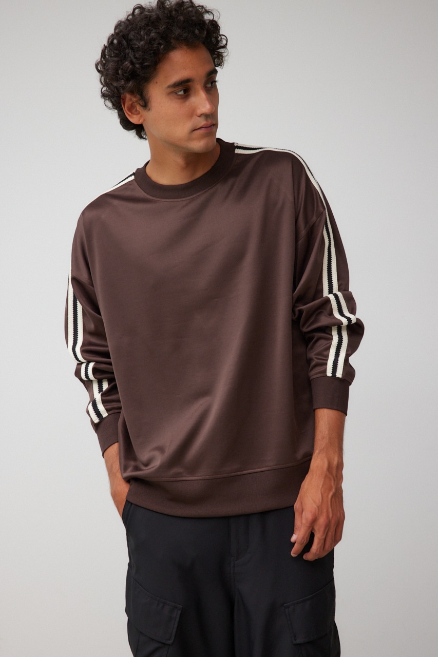 ラインジャージートップス D/BRN FREE