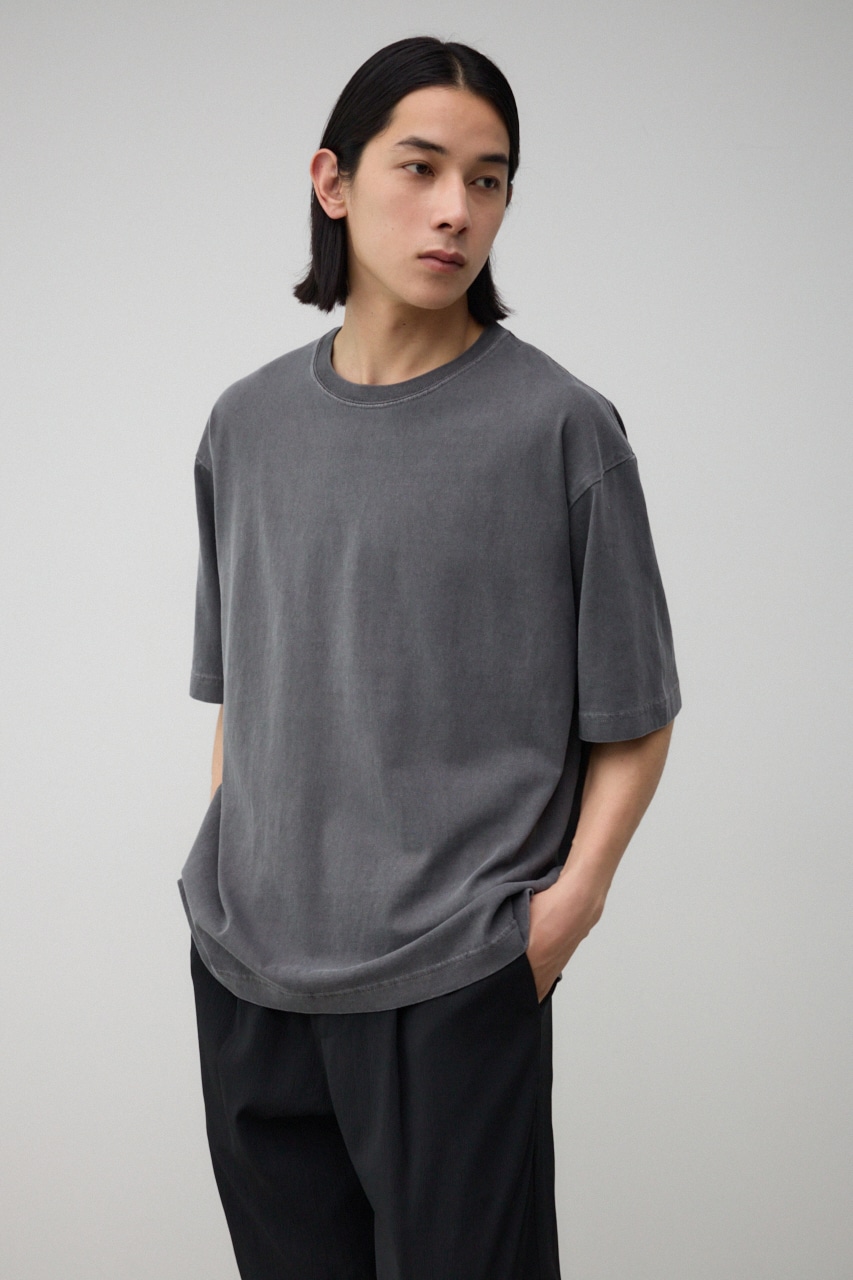 ピグメントサイドスリットTEE BLK M