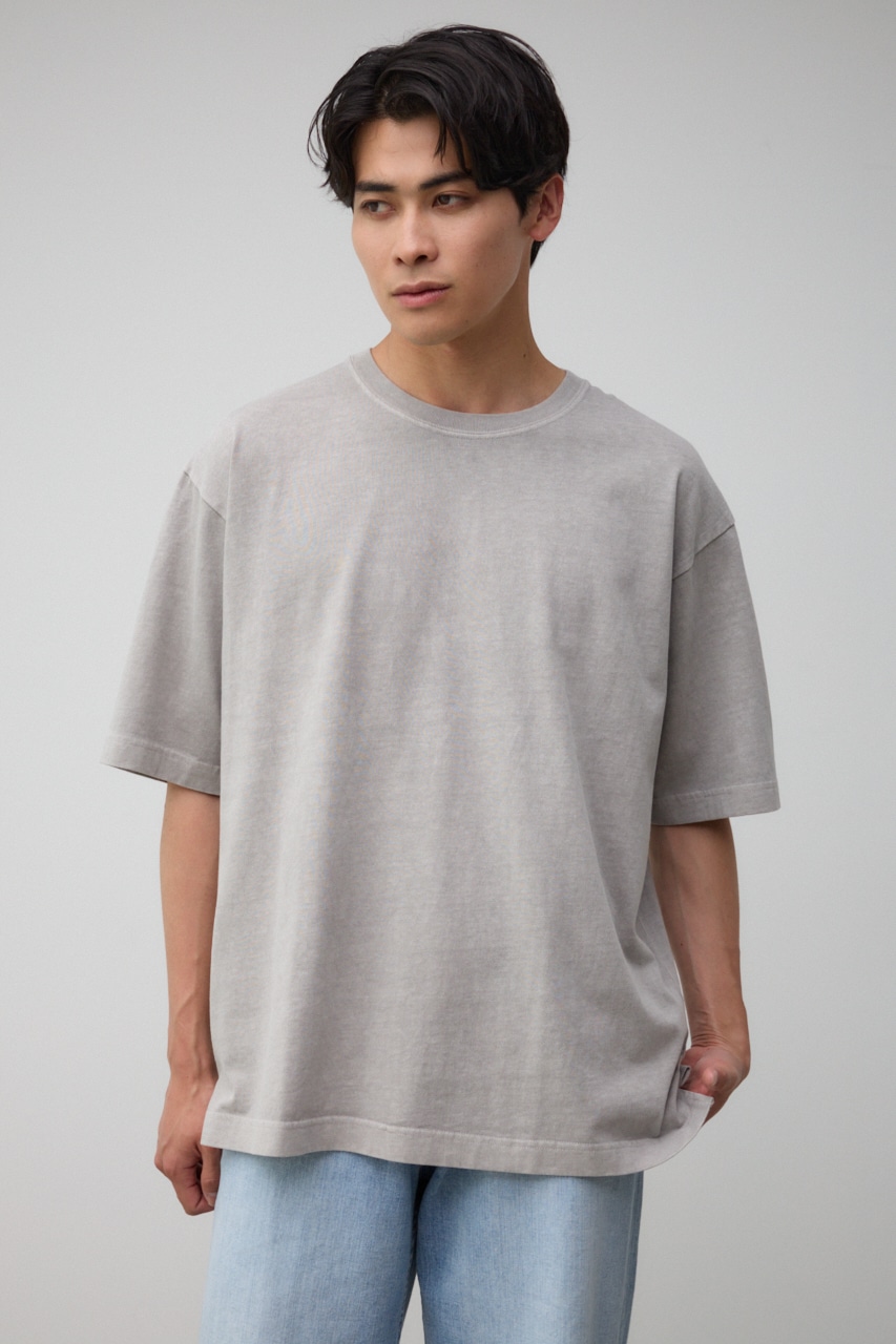 ピグメントサイドスリットTEE L/GRY M