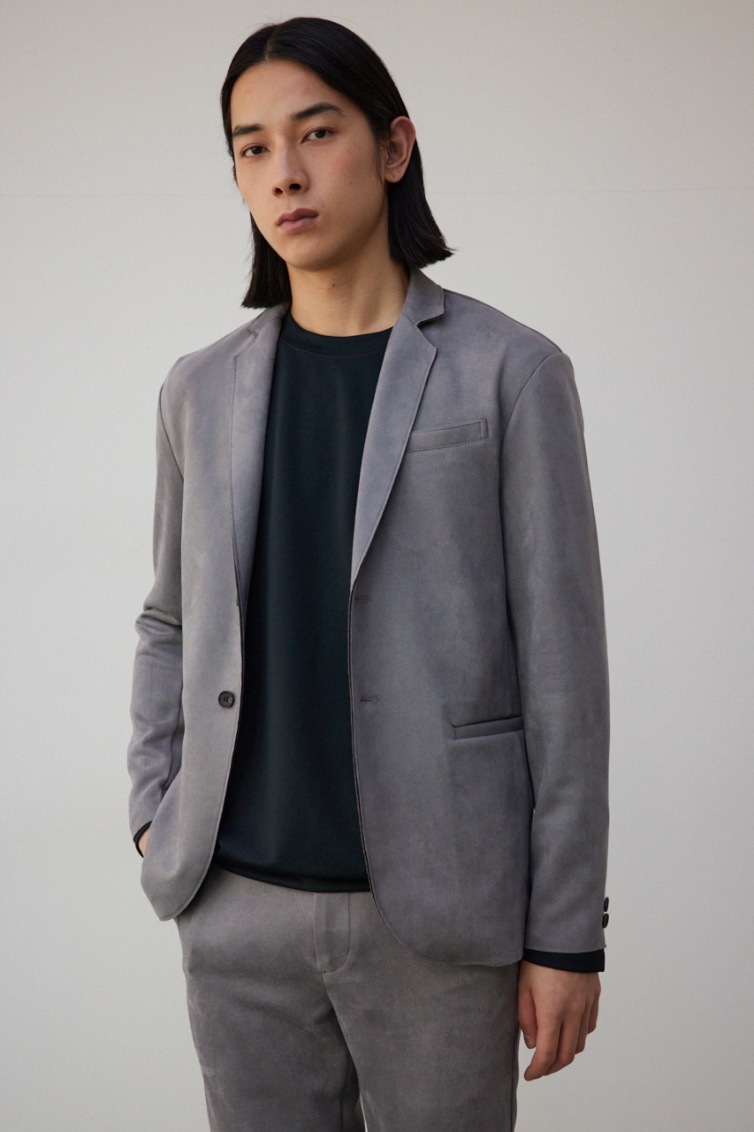 プリマベーラフェイクスウェードジャケット GRY M