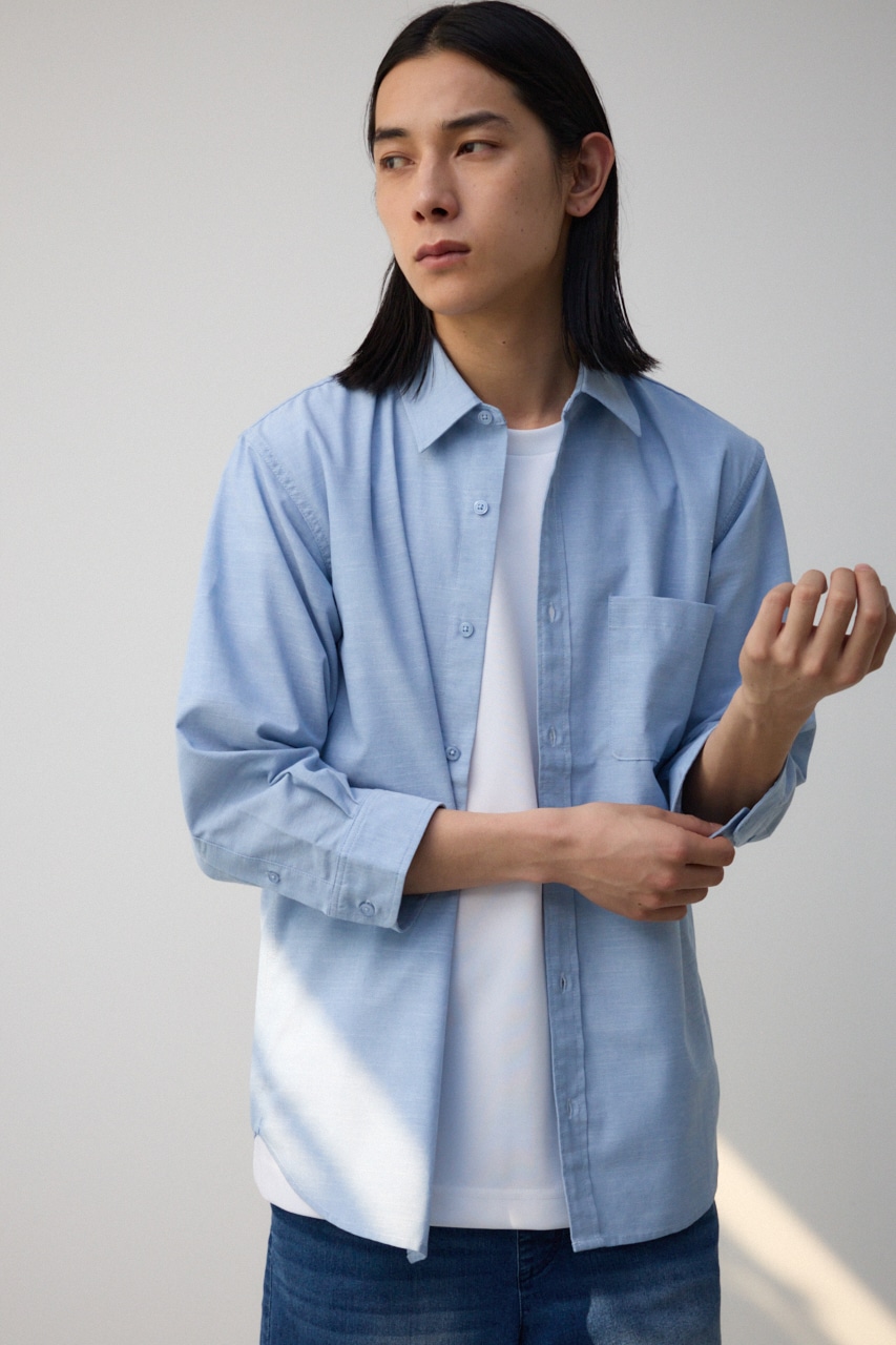 テックリネン7分袖シャツ BLU L