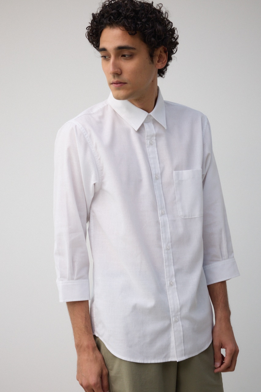 テックリネン7分袖シャツ WHT M