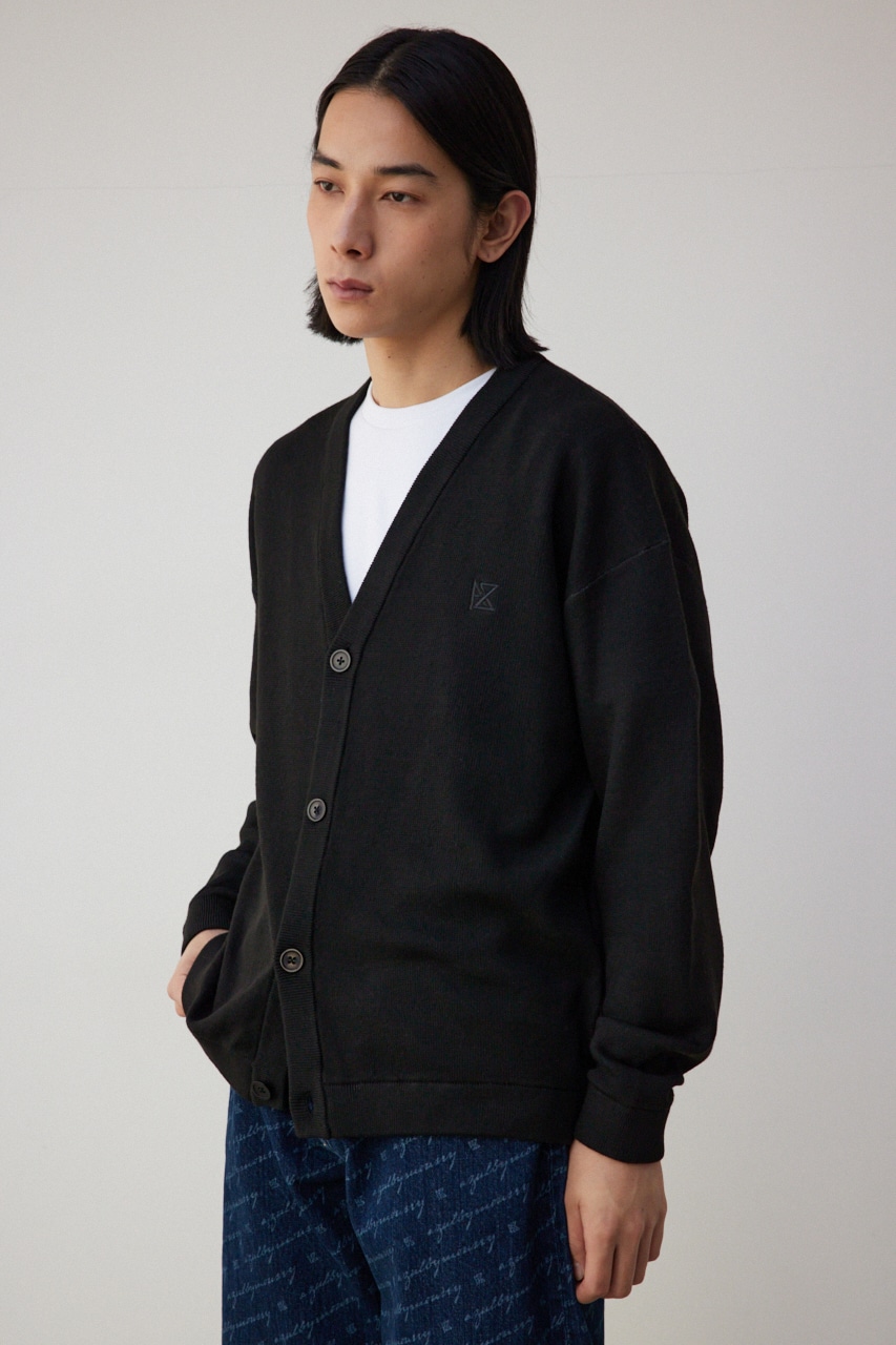 バックロゴジャガードカーディガン BLK M