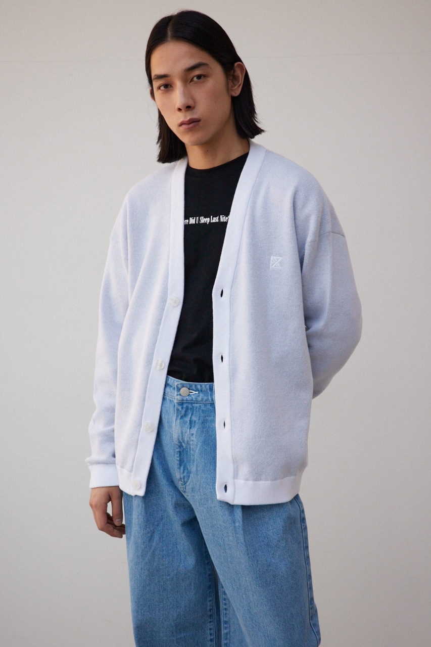 バックロゴジャガードカーディガン WHT L