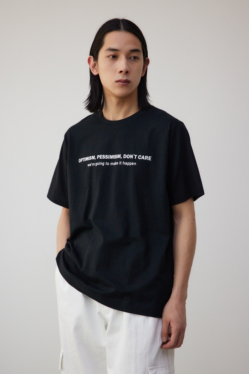 フロントロゴベーシックプリントTEE BLK L