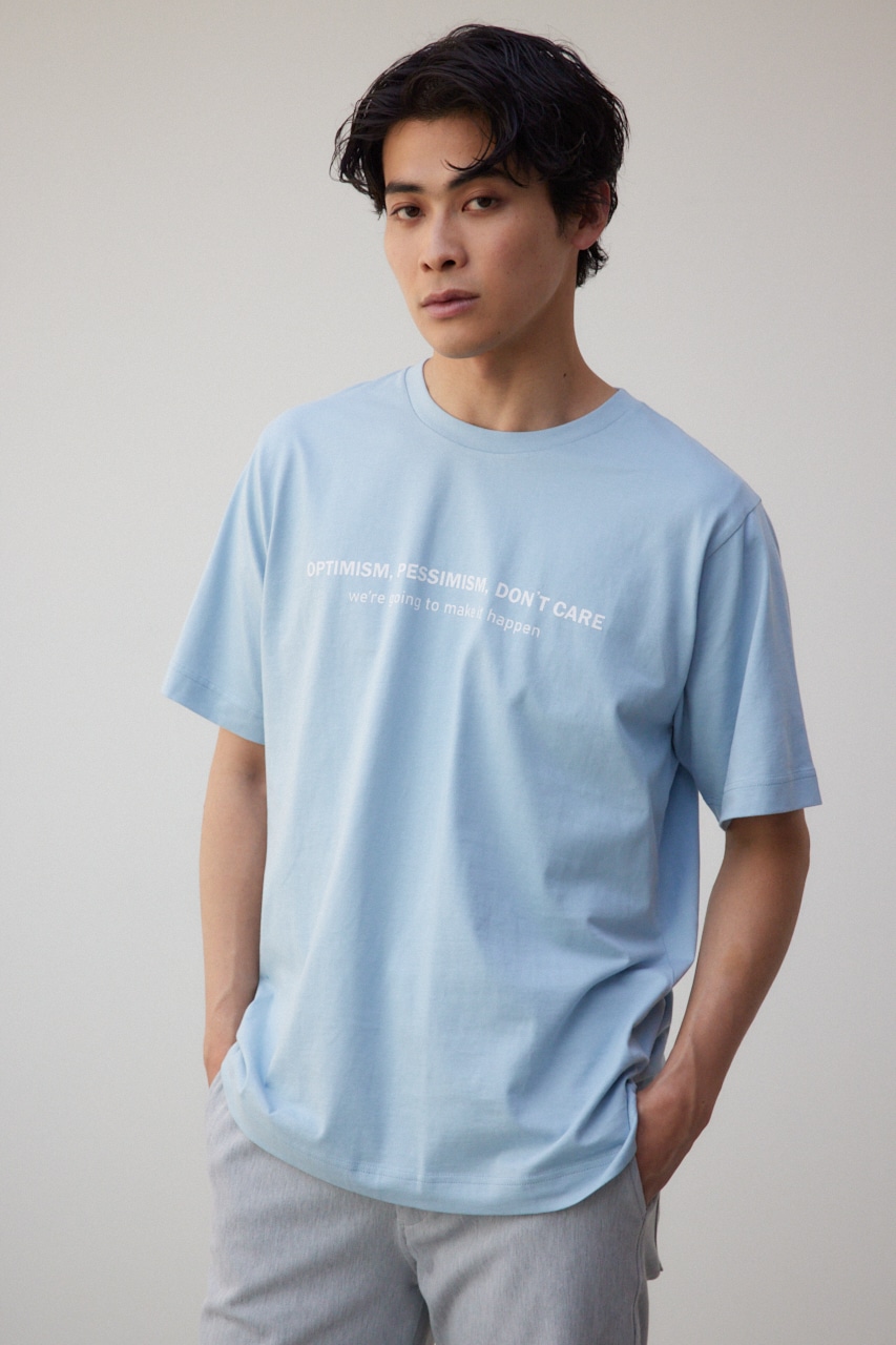 フロントロゴベーシックプリントTEE L/BLU L