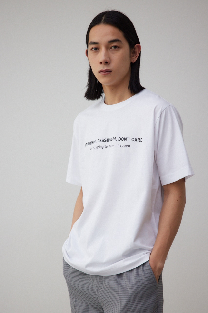 フロントロゴベーシックプリントTEE WHT L