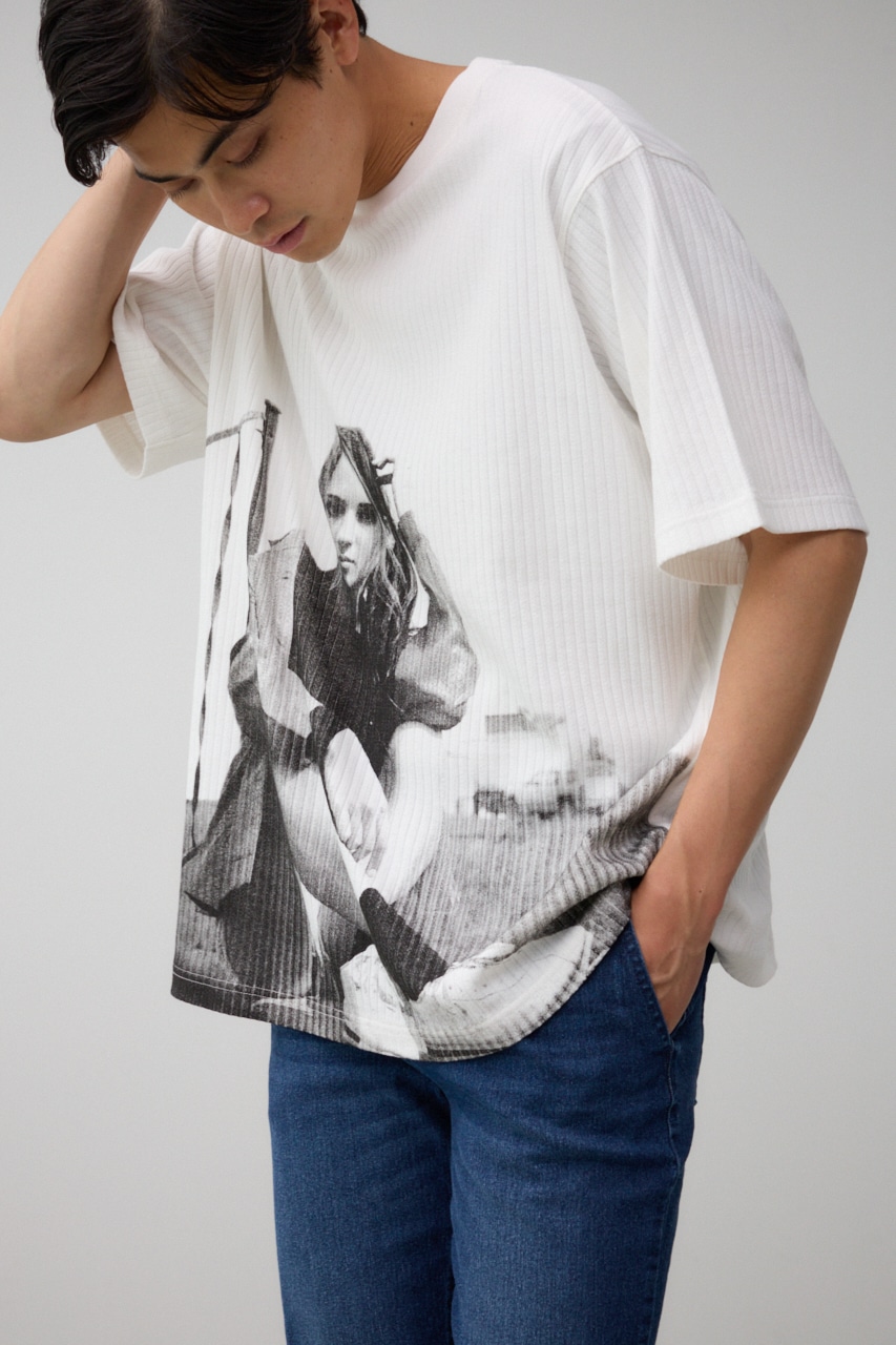 ビッグフォトプリントトップス M/WHT FREE