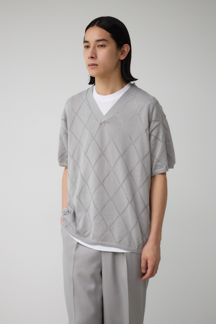 スカシアミレイヤードニット L/GRY M