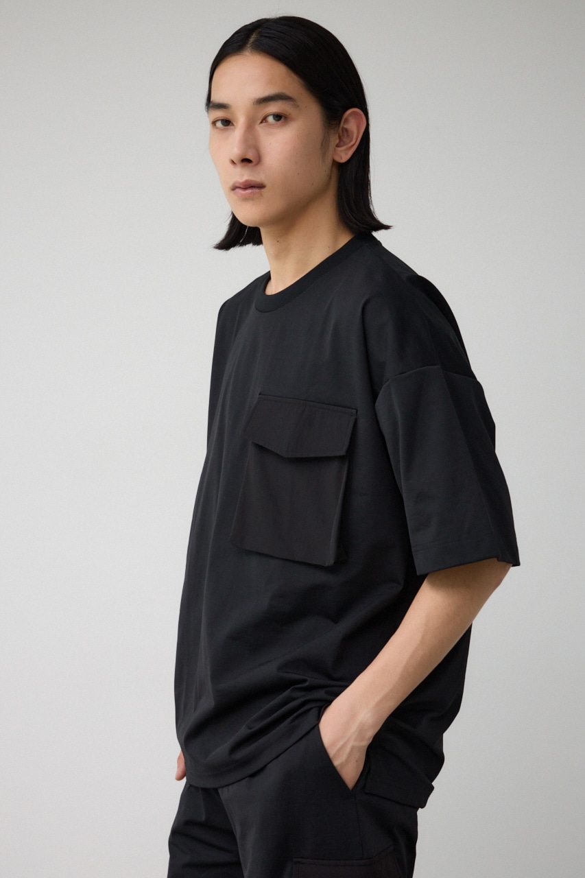 ストレッチスラブ天竺ビッグポケT BLK FREE