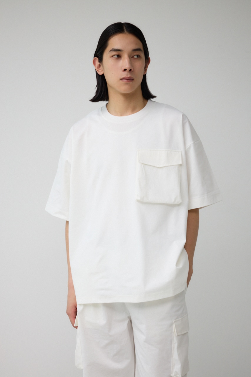 ストレッチスラブ天竺ビッグポケT WHT FREE