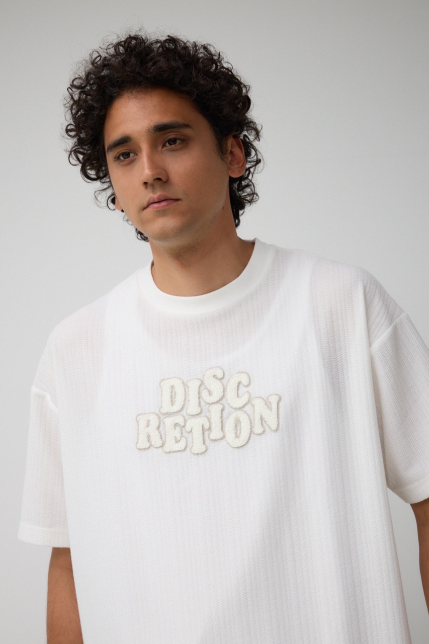 DISC RETION 相良刺繍TEE WHT FREE