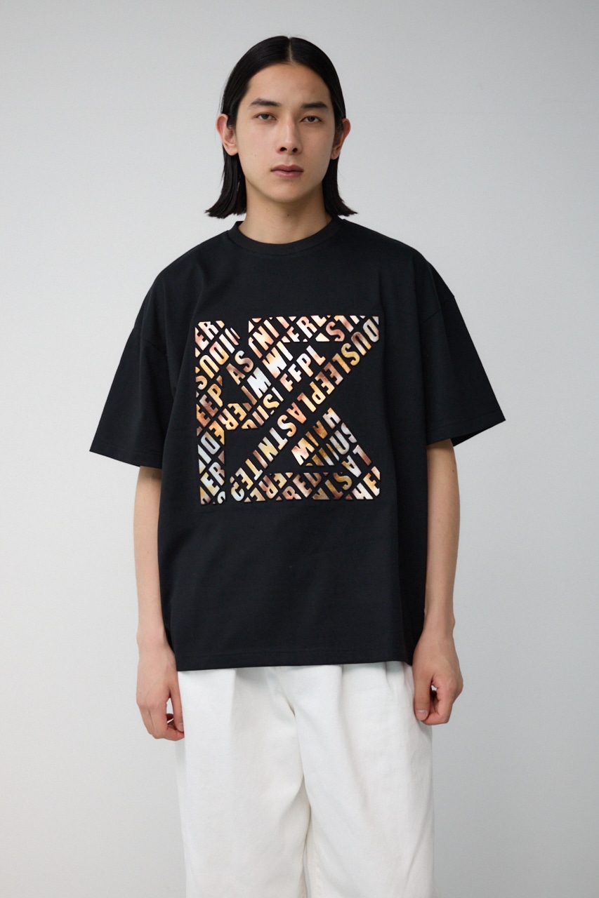 ブロンズエンボス半袖TEE BLK FREE