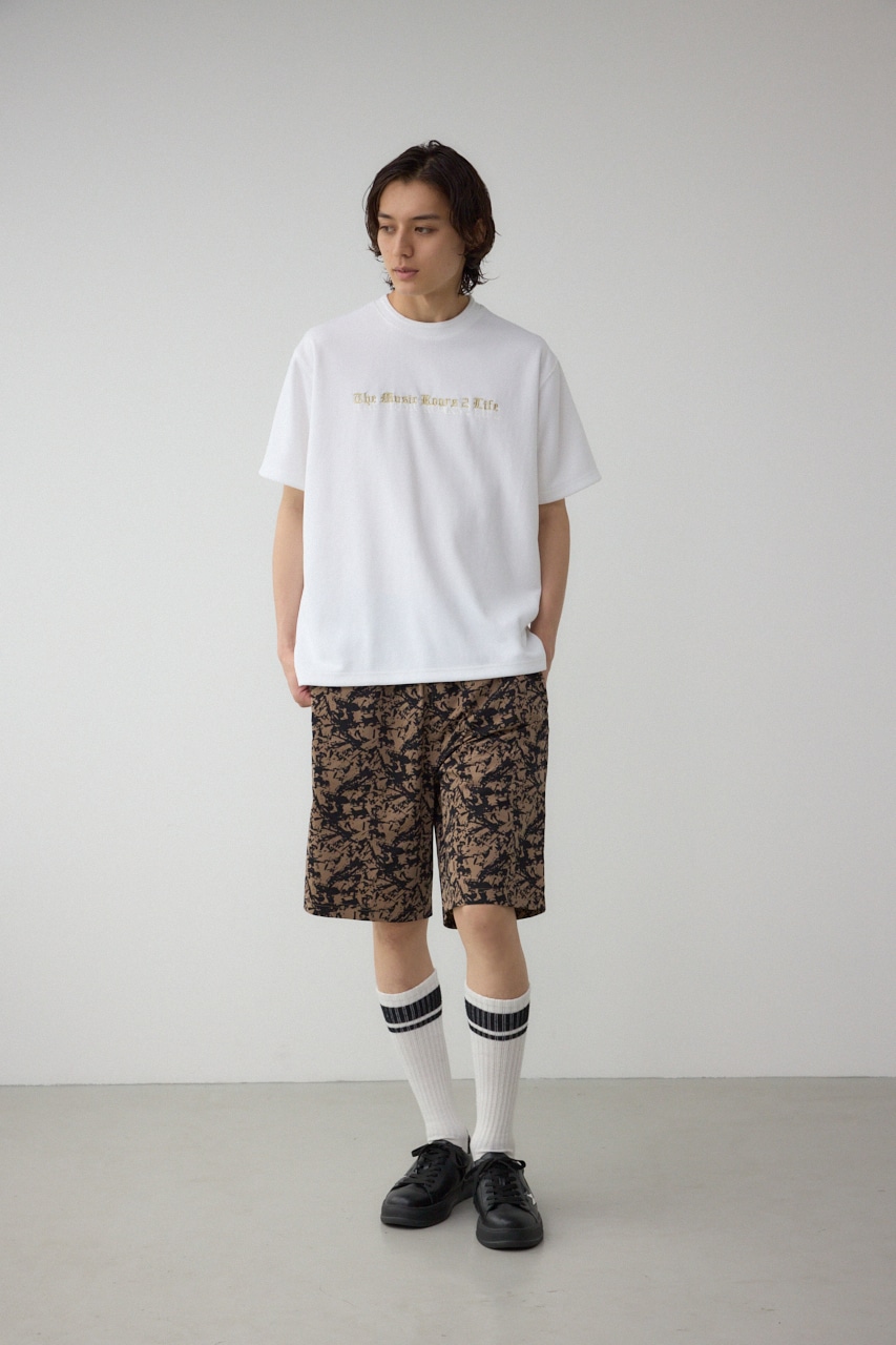 アブストラクトパターンショーツ 柄BEG M