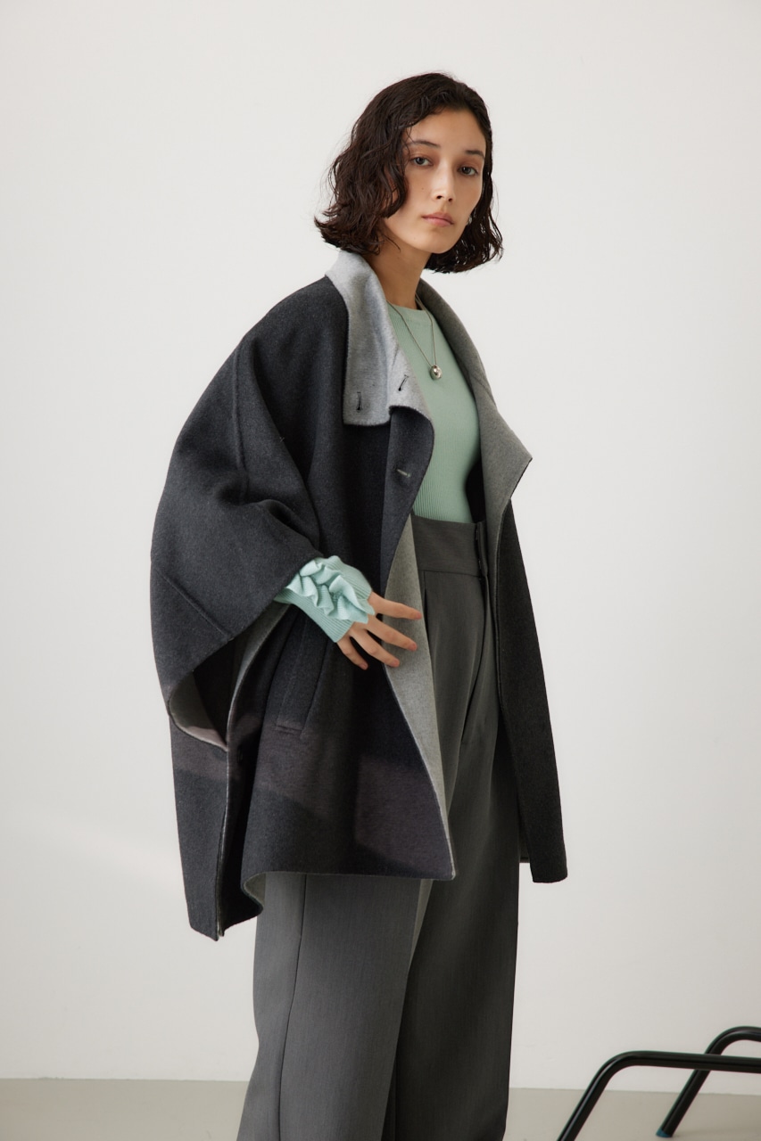 スタンドネックポンチョ GRY FREE