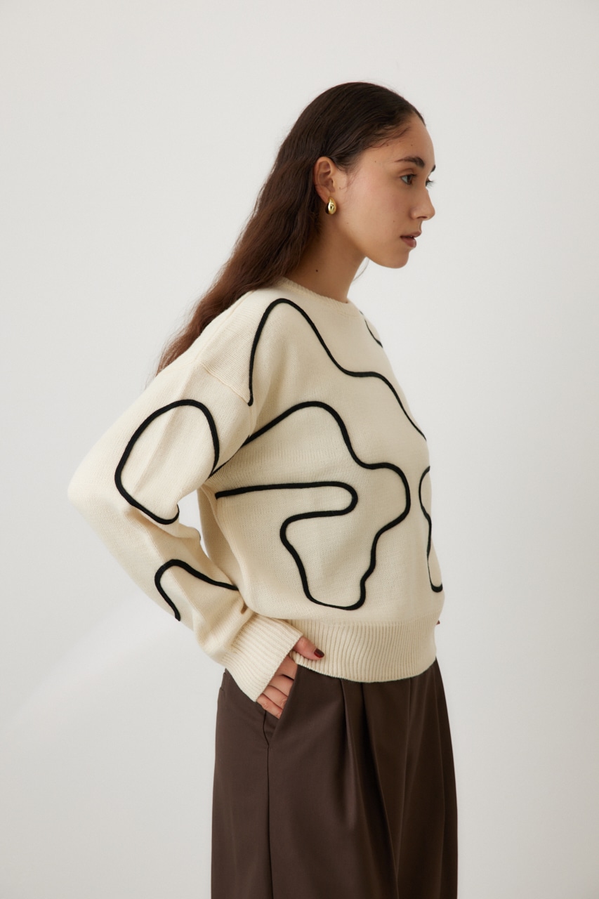 コードエンブロイダリーニット O/WHT FREE