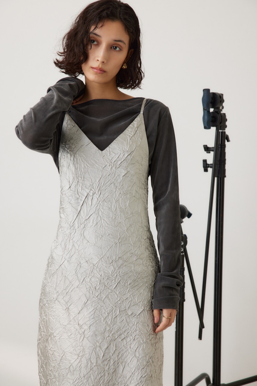 ワッシャーサテンキャミワンピース SLV M