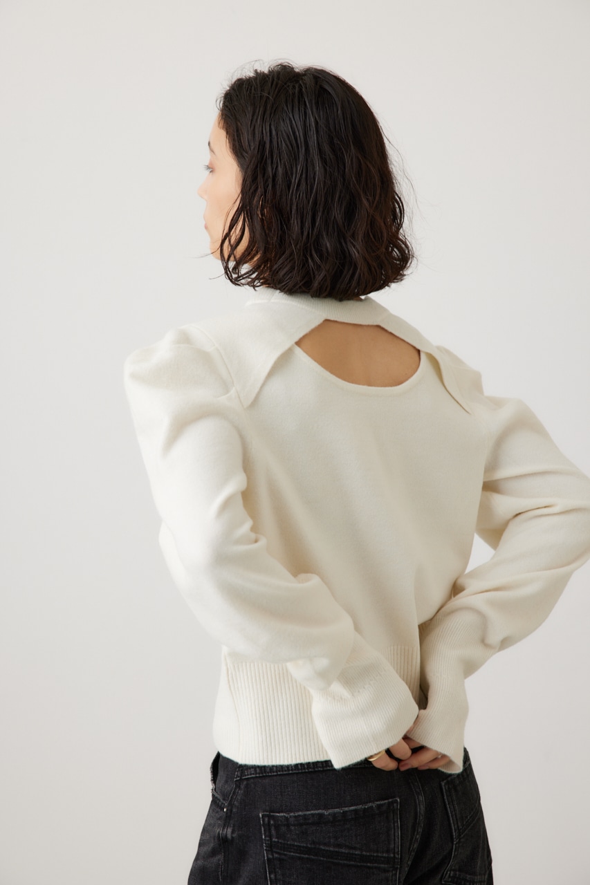 タックスリーブニット O/WHT FREE