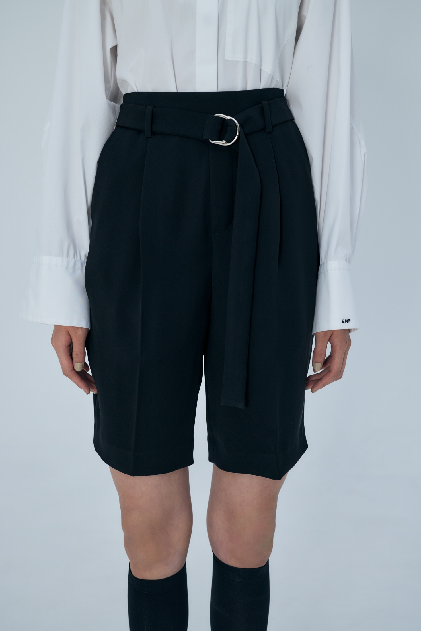 BELT STRAIGHT HALF-PANTS｜36｜BLK｜TROUSERS｜|ENFÖLD OFFICIAL 