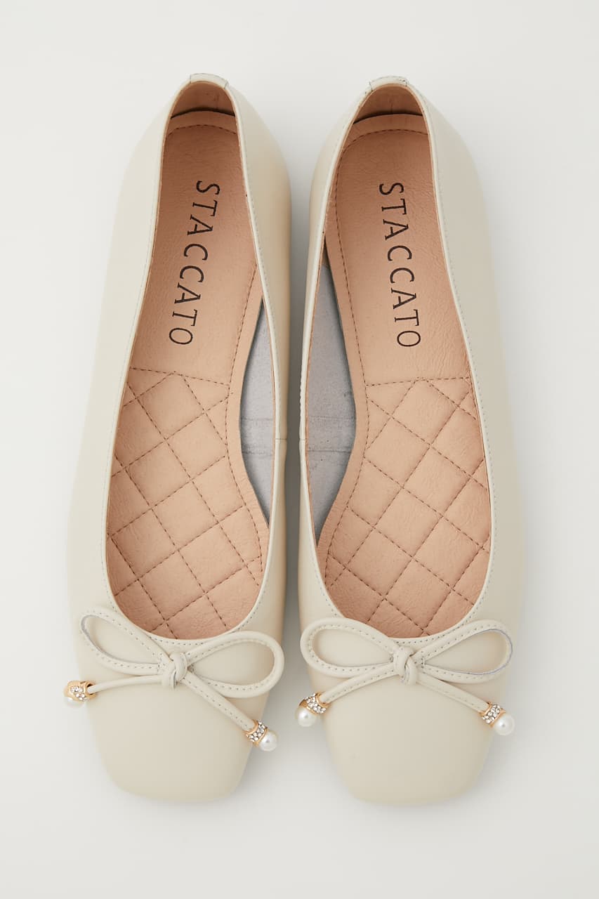 STACCATO | パールリボンバレエシューズ (スリッポン・フラット