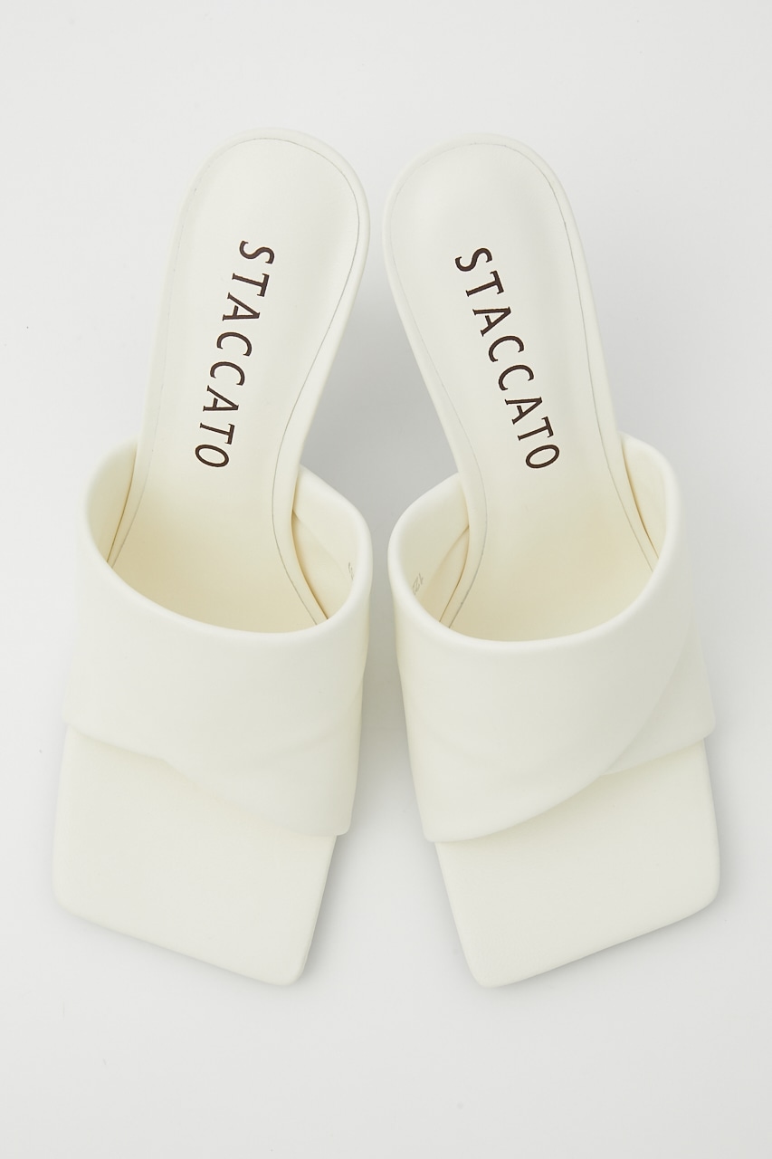 ノーヴァスクエアヒールサンダル WHT 22.5cm