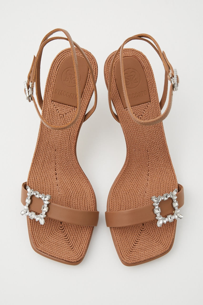 エルザプチピンヒールサンダル BRN 22.5cm