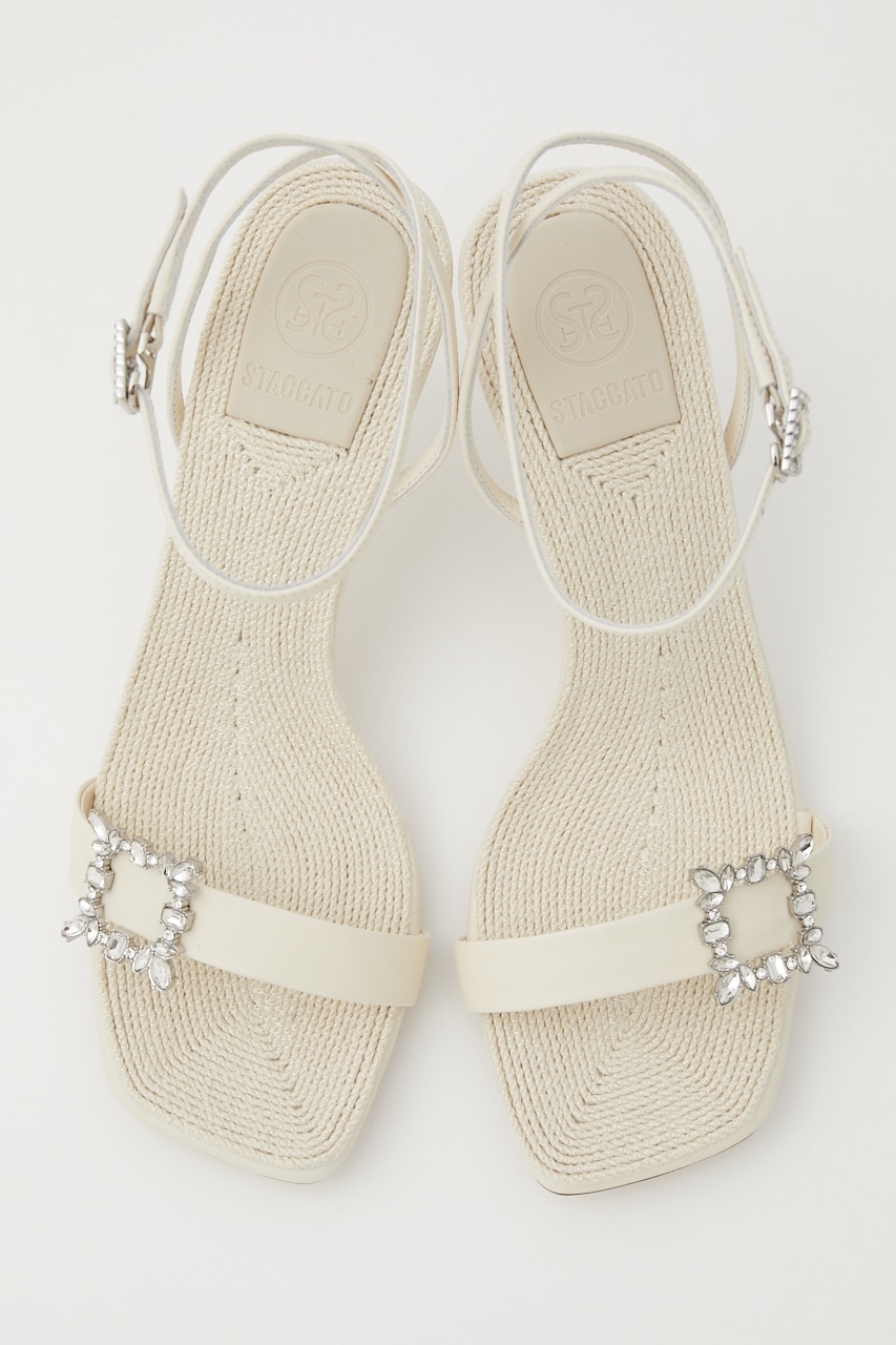 エルザプチピンヒールサンダル WHT 22.0cm