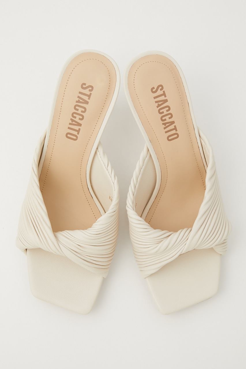 プリーツイストミュール WHT 23.5cm