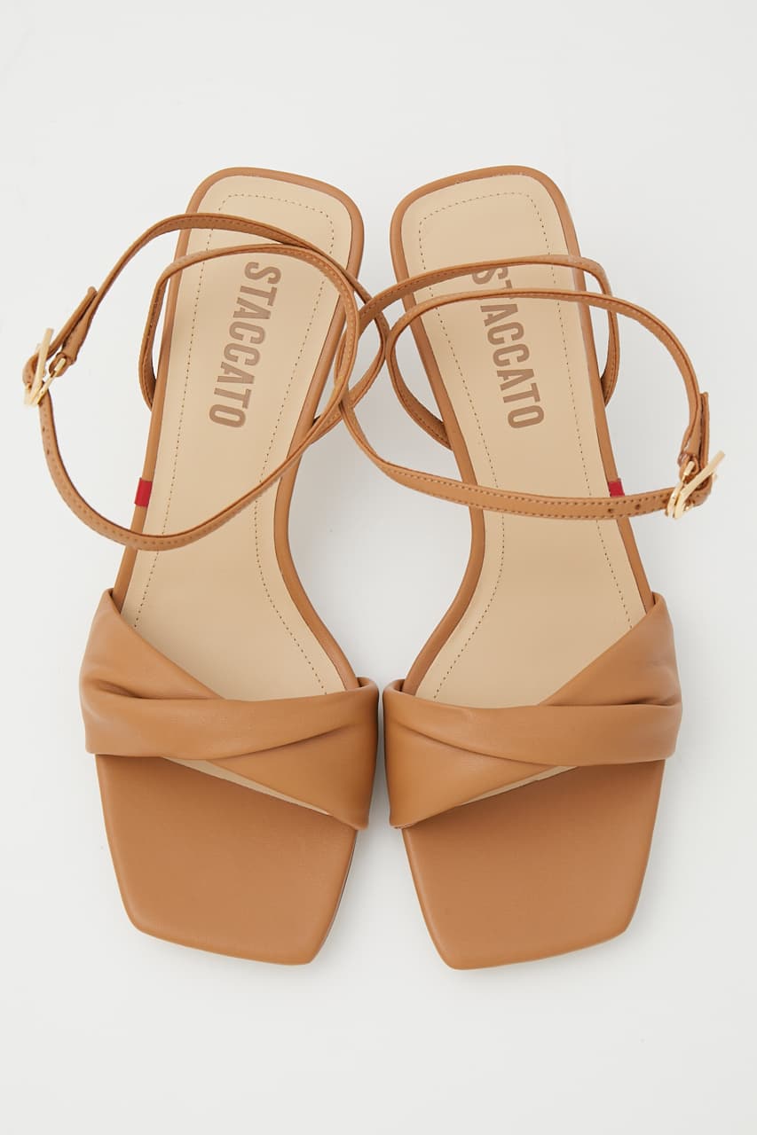 パッファーアンクルストラップサンダル BRN 23.5cm