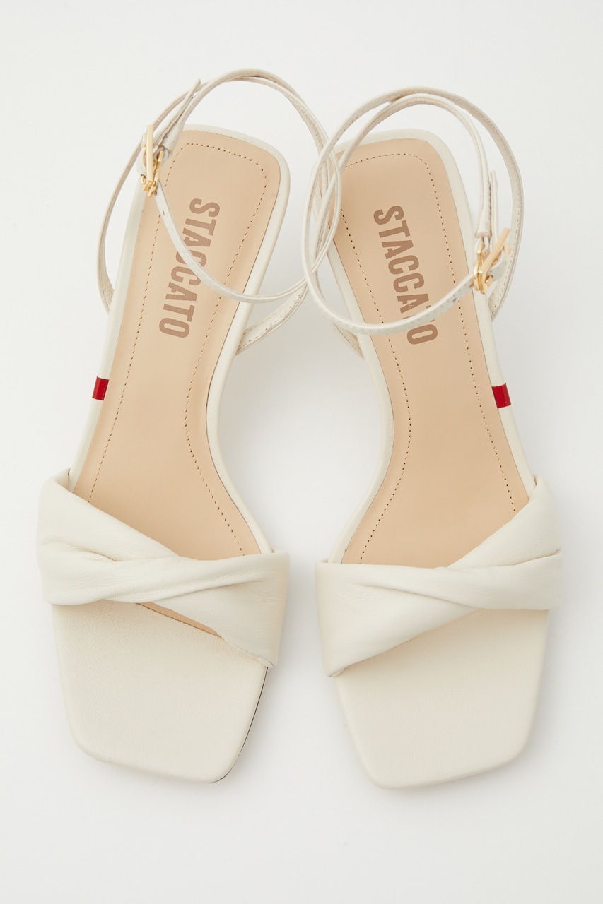 パッファーアンクルストラップサンダル WHT 22.0cm