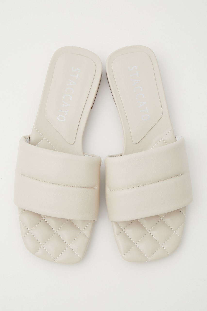 キルティングフラッフィーフラットミュール WHT 24.0cm