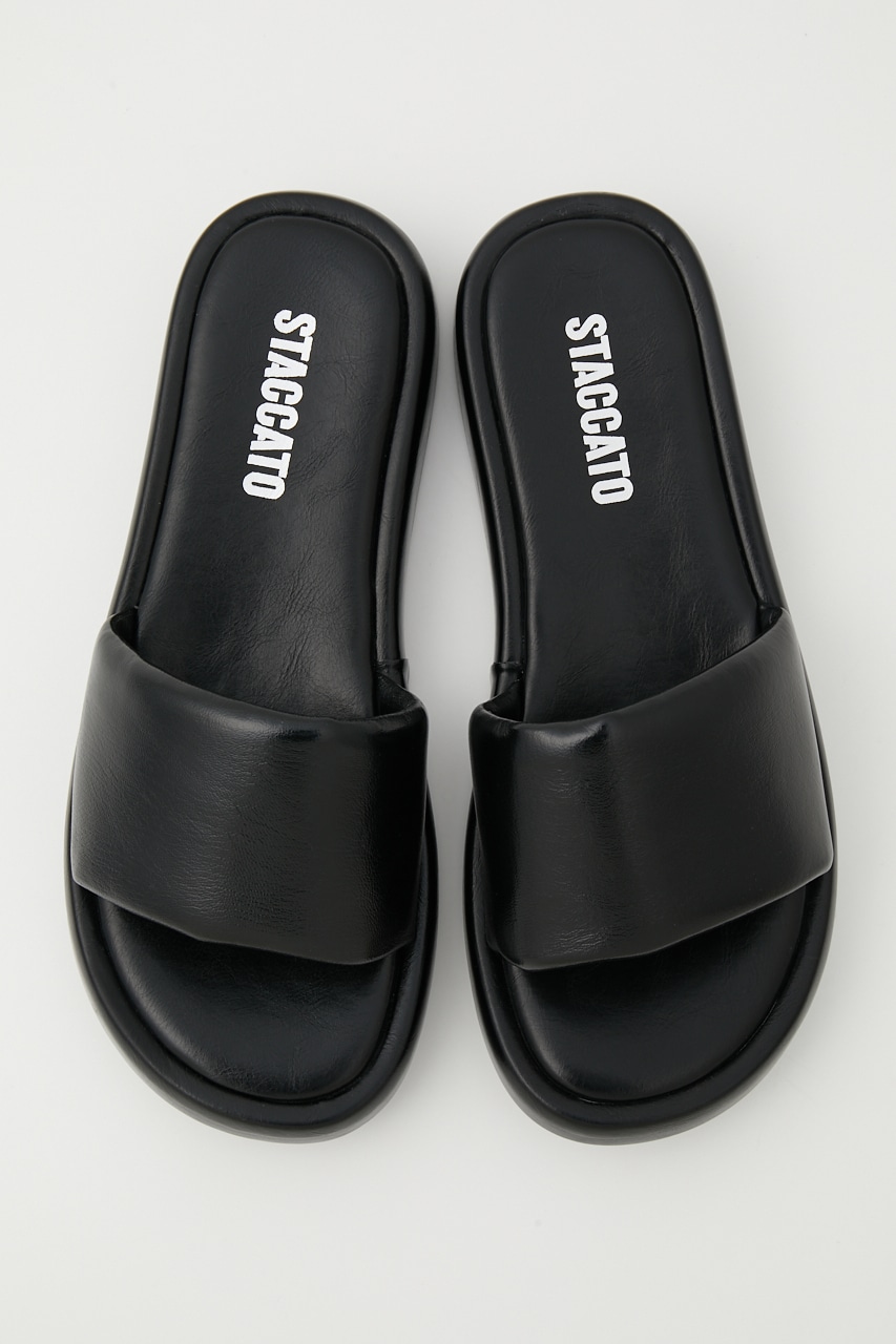 ラウンディッシュスリッパサンダル BLK 24.0cm