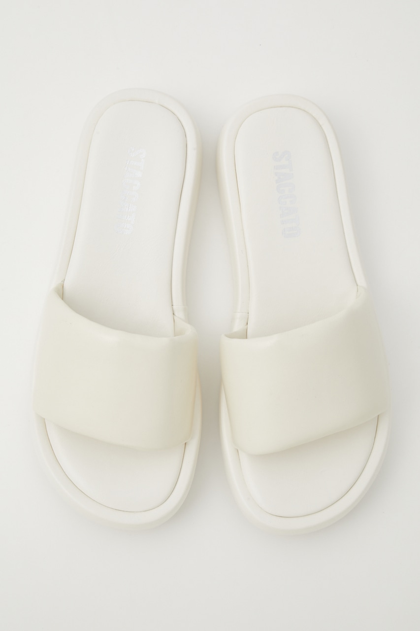 ラウンディッシュスリッパサンダル WHT 22.0cm