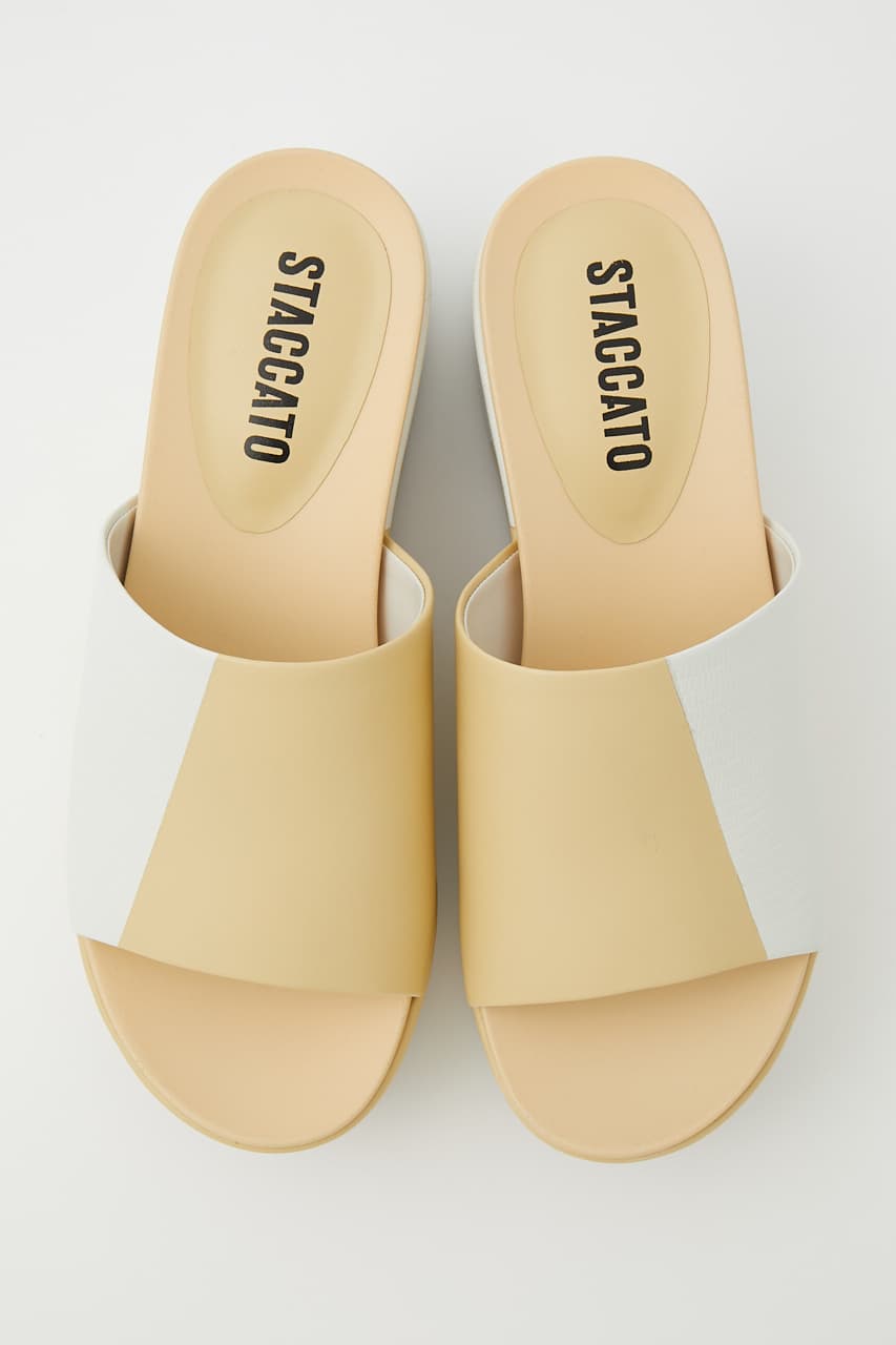 カラーコンビプラットフォームサンダル 柄YEL 23.0cm