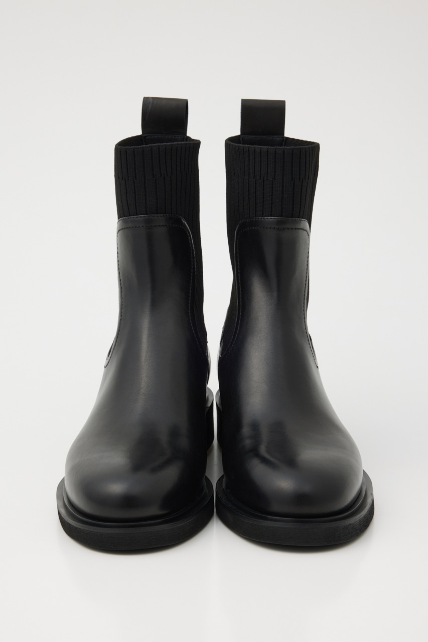 クラウスルリブニットコンビブーツ BLK 24.5cm