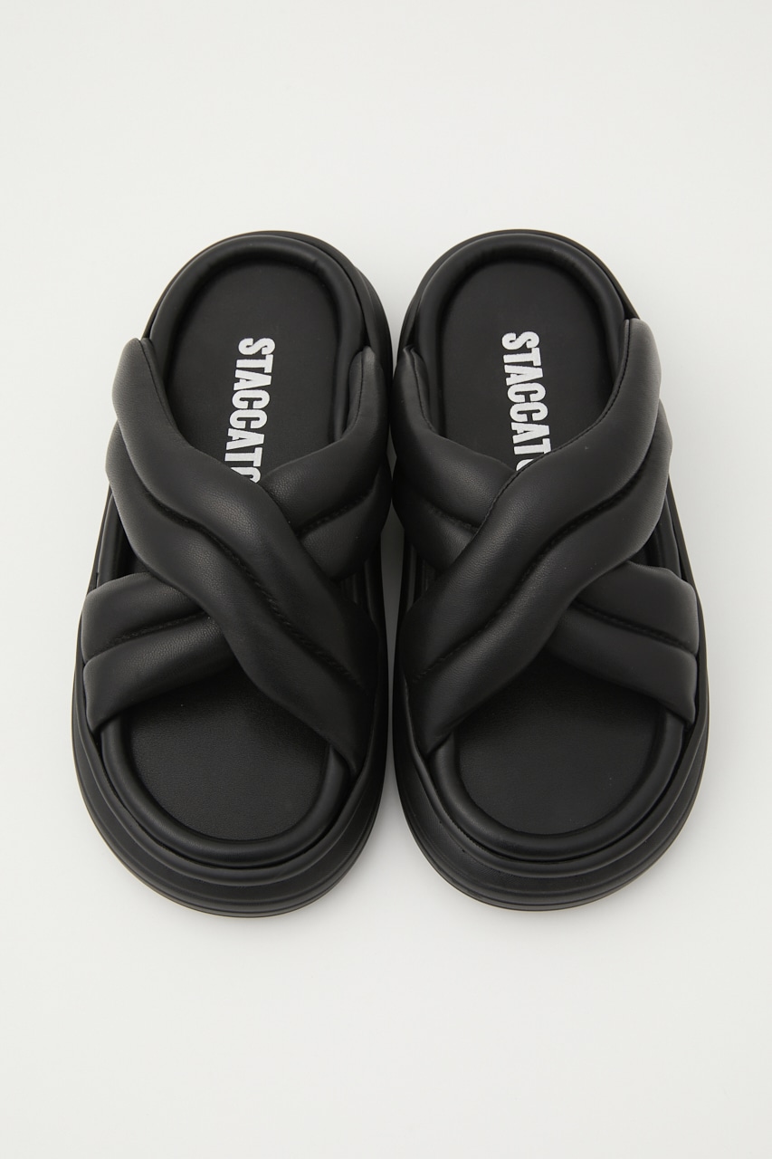 パファーライトクロスサンダル BLK 24.0cm