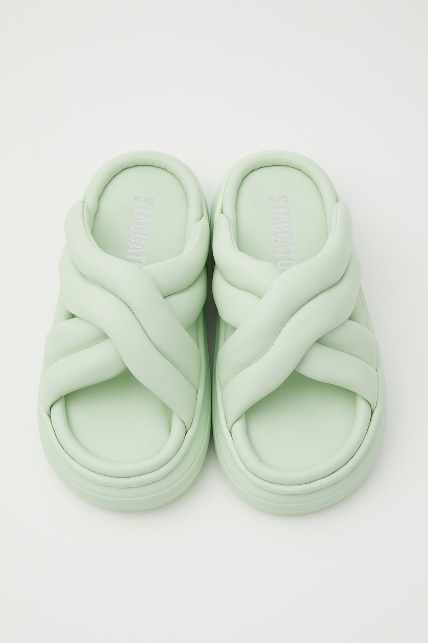 パファーライトクロスサンダル GRN 22.0cm