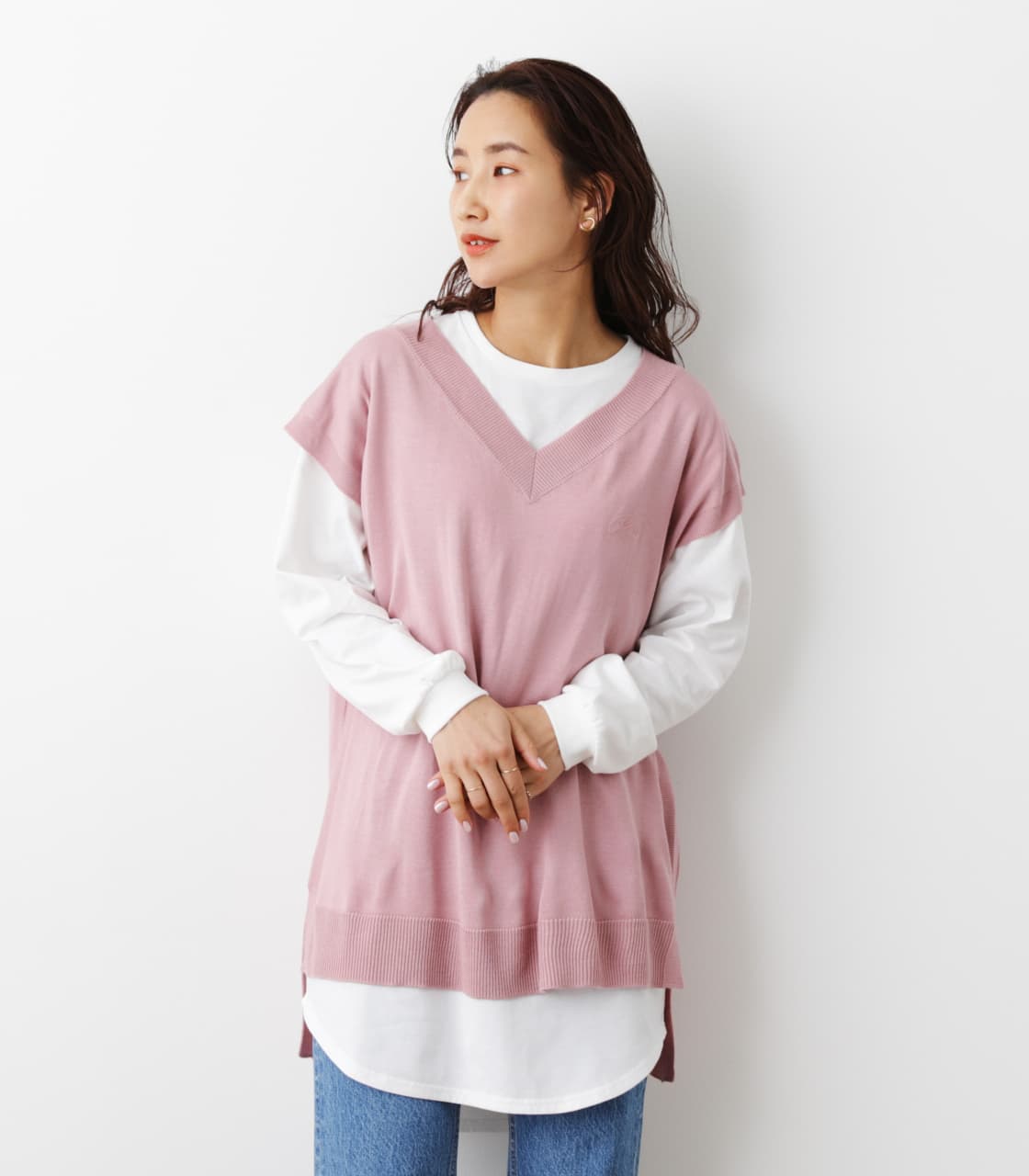 L Stシャツ付きvネックニットワンピース Free L Pnk ワンピース ミニ ミディアム バロックジャパンリミテッド 公式通販サイト Shel Tter Web Store シェルターウェブストア